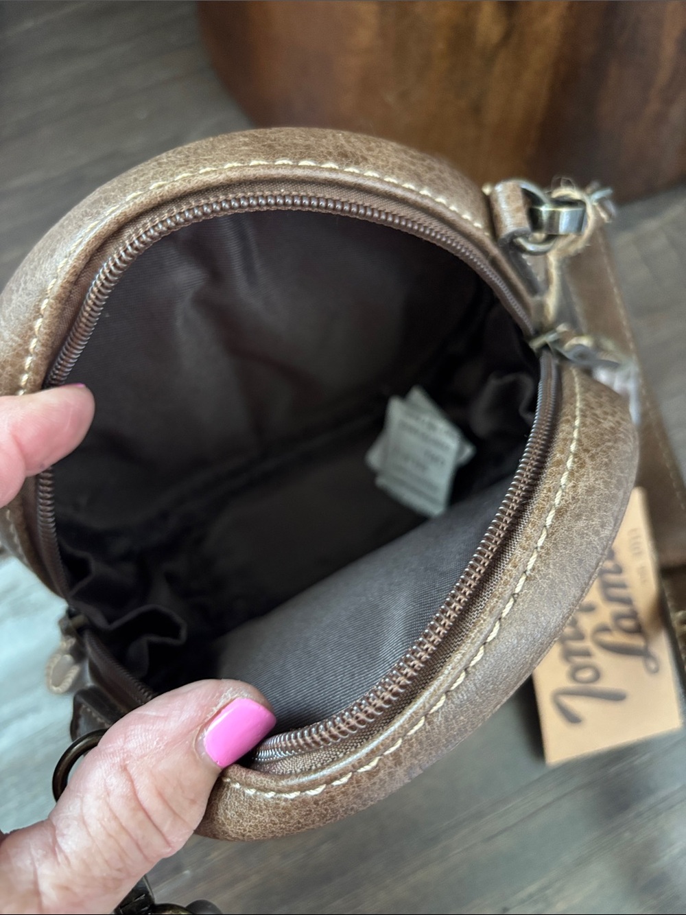 Tony Lama Genuine Leather accent,suede fringe.hair hide adjustable strap,canteen - Picture 8 of 13